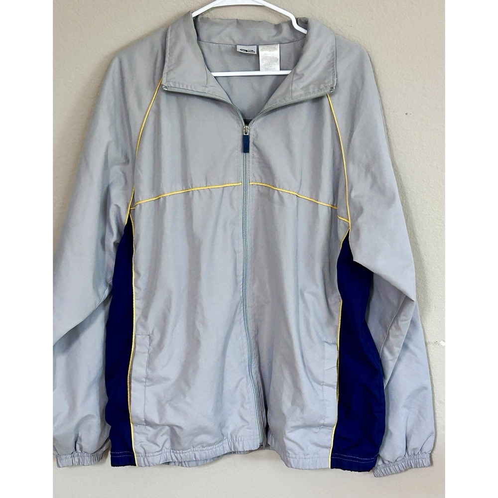 Athletic Works Men's L Full Zip Lined Windbreaker Jacket Colorblock